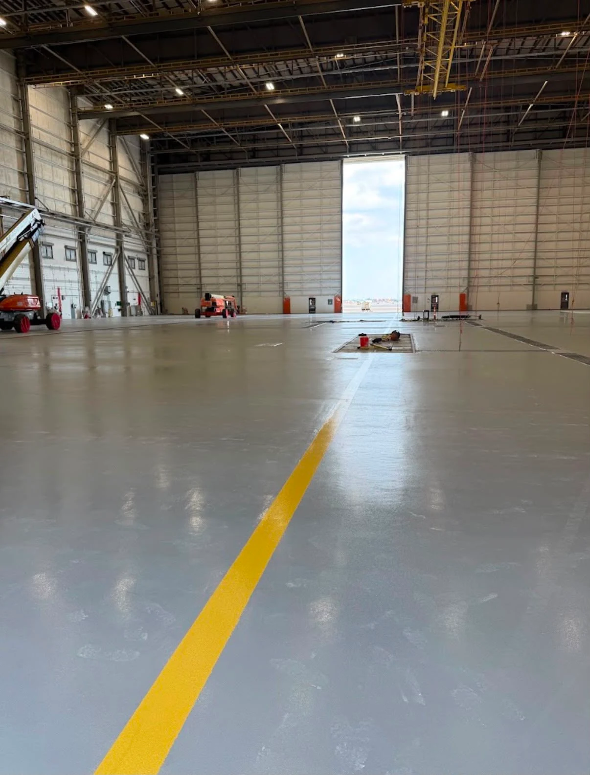 Finished hangar floor
